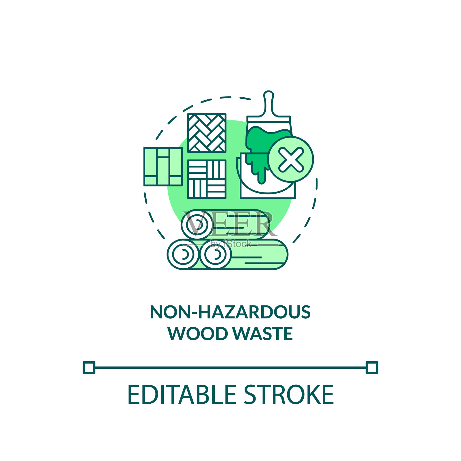 非危险的木材废物概念图标插画图片素材