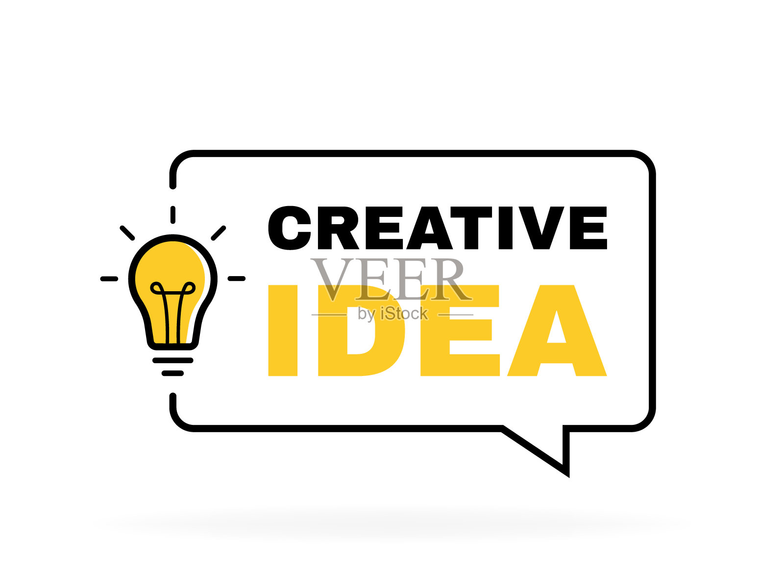 创意几何信息泡泡与灯泡徽章。商业和广告的横幅设计。矢量图插画图片素材