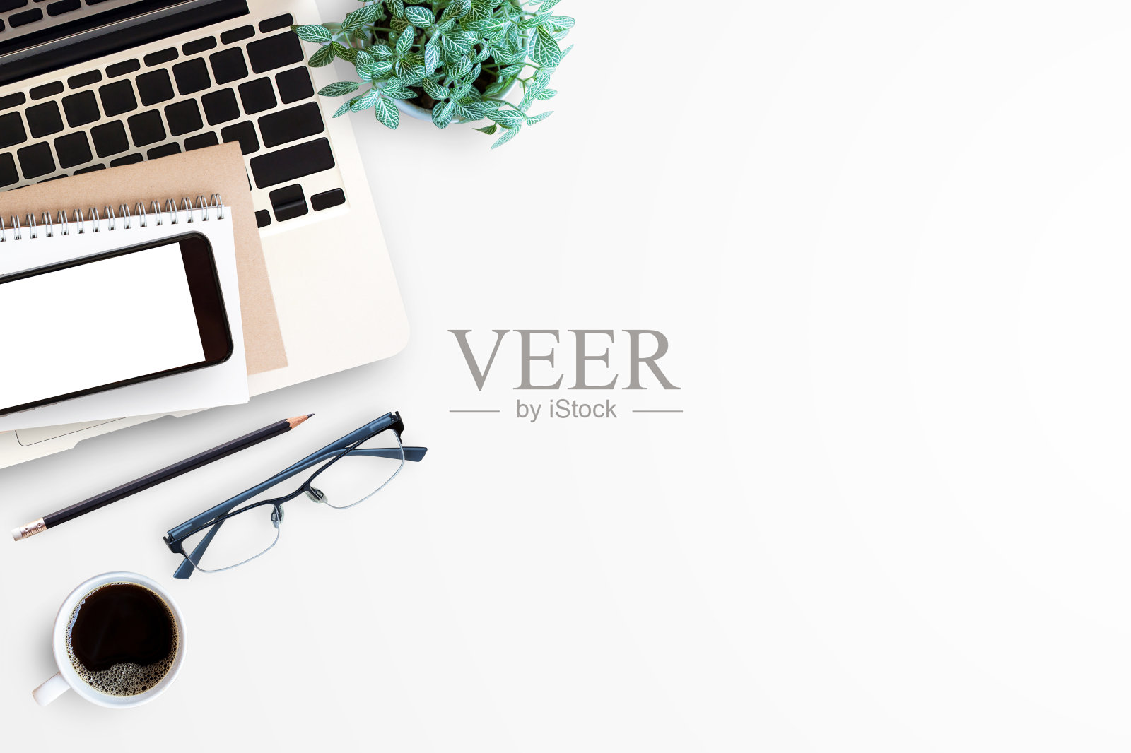 现代白色办公桌桌子照片摄影图片