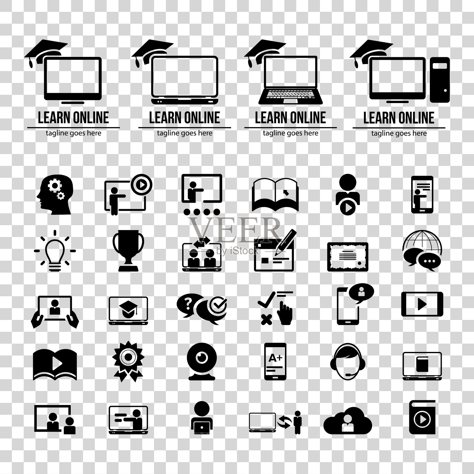电子学习图标集图标素材
