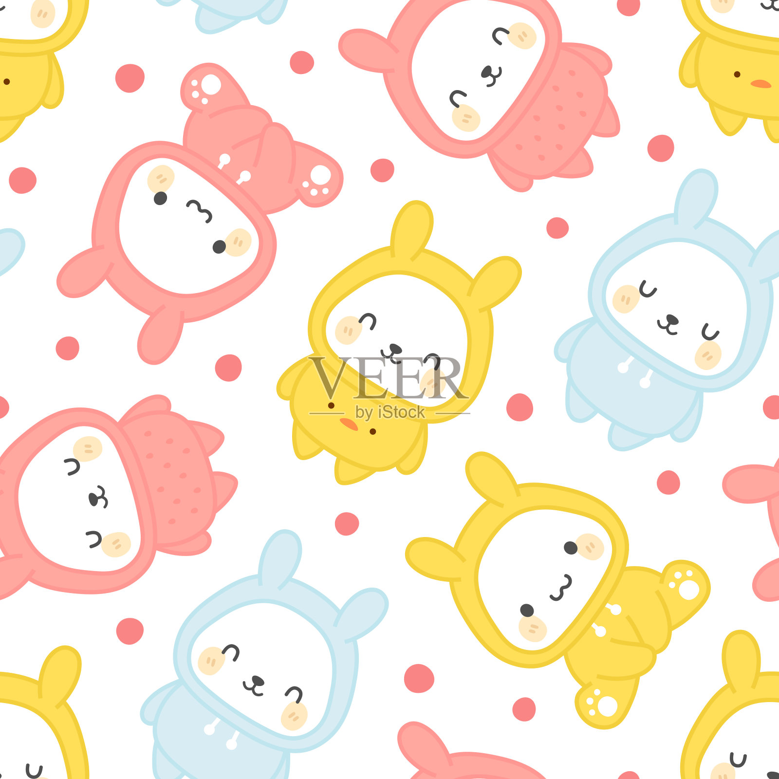 兔子兔穿着连帽衫插画图片素材