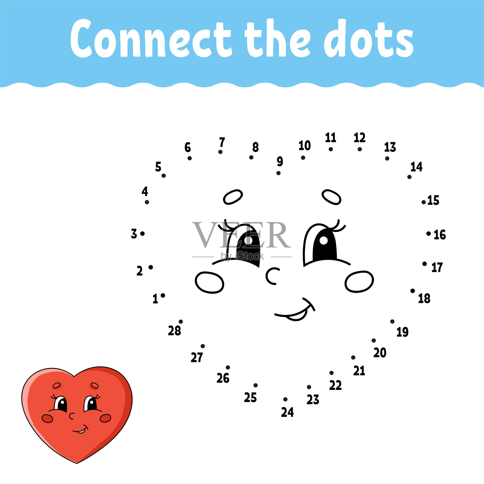 点对点游戏。画一条线。情人节。为孩子。活动工作表。彩色的书。与答案。卡通人物。矢量插图。插画图片素材