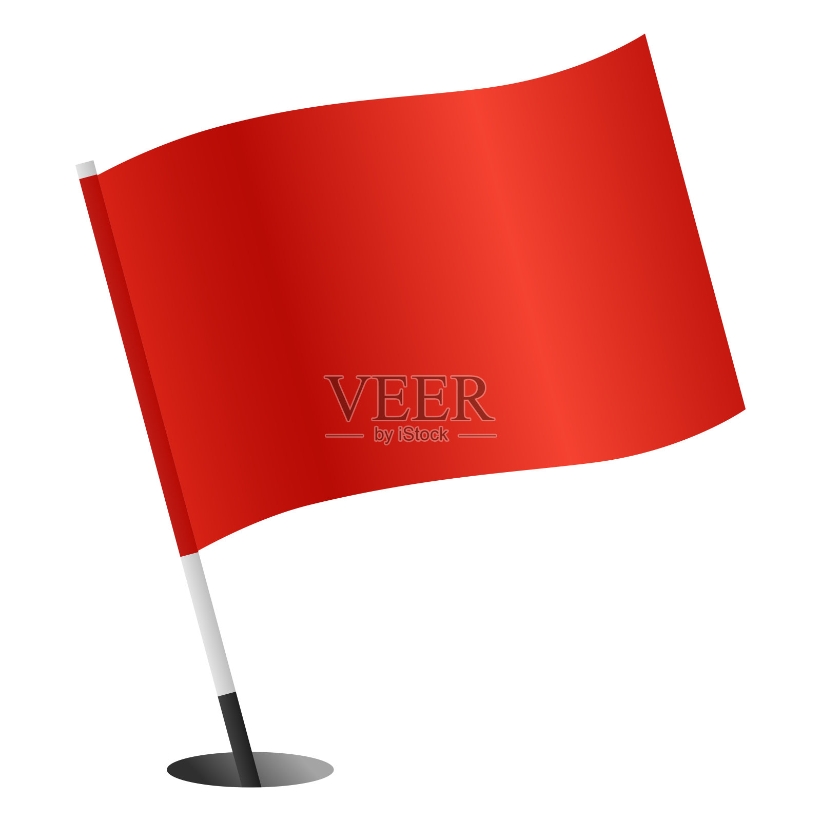 在高尔夫运动中使用的杯子和旗杆的图标插图。设计元素图片