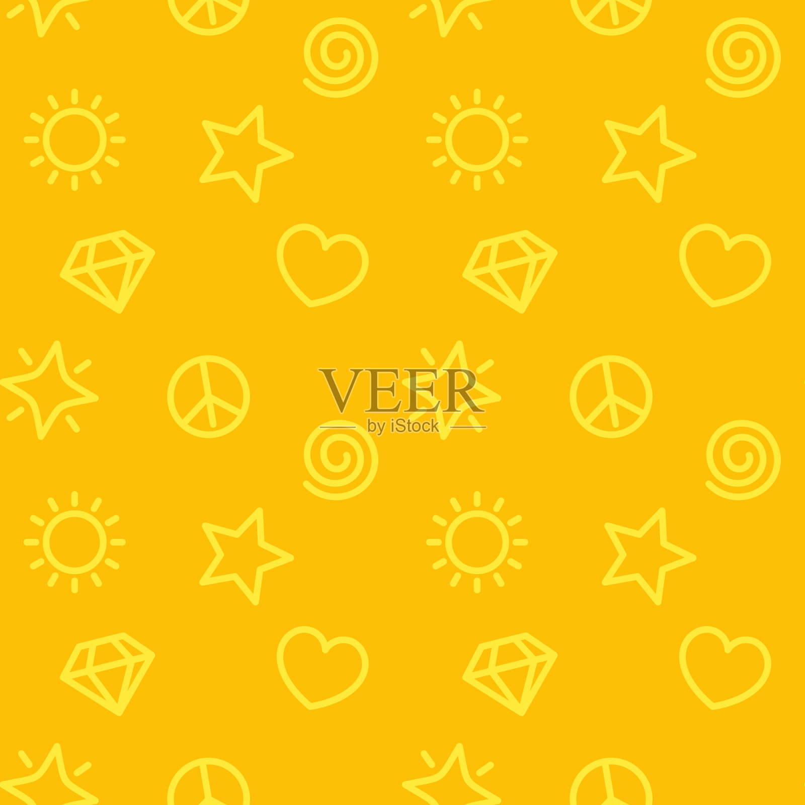 极简的图案，无缝的黄色背景插画图片素材