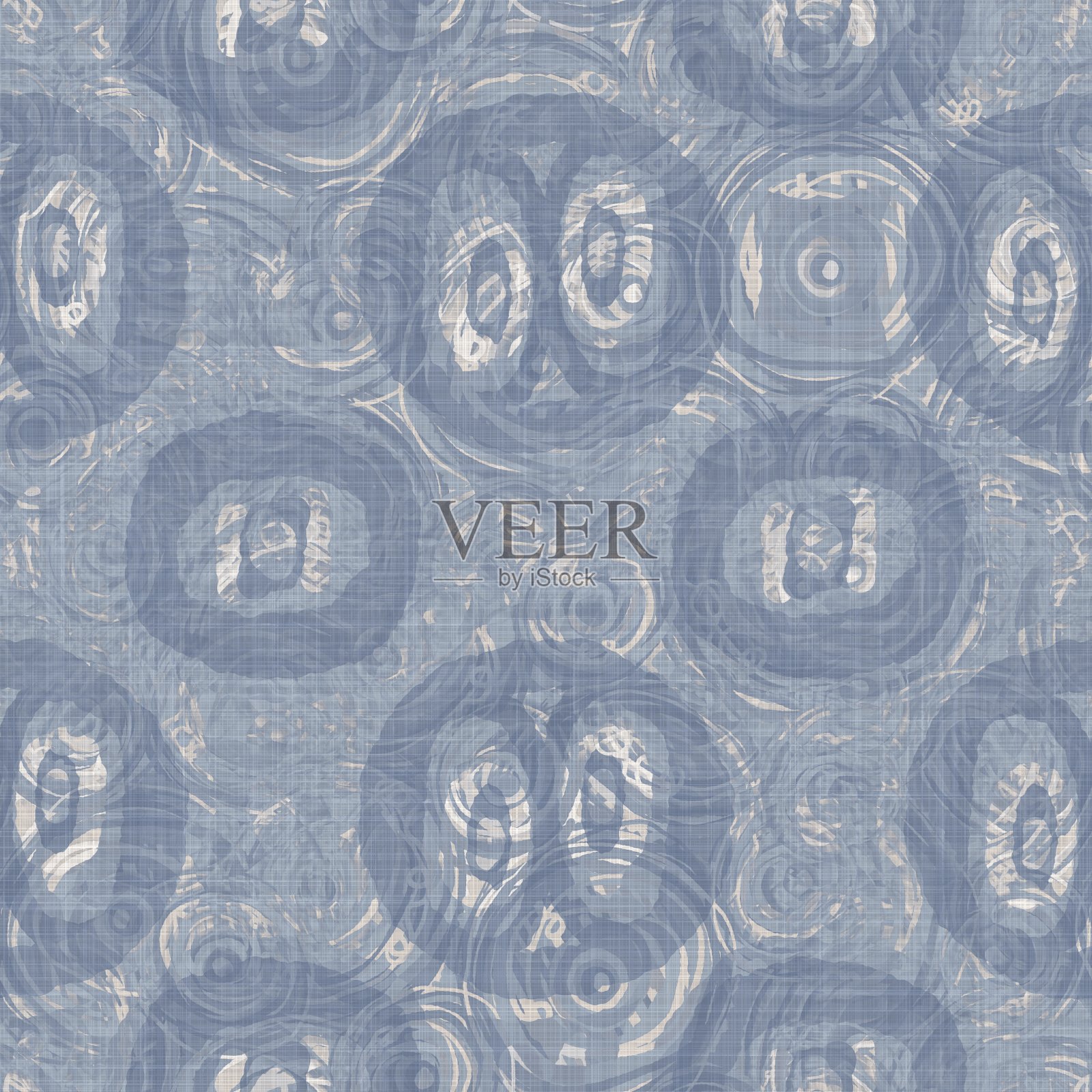 无缝法国农家点麻图案。普罗旺斯蓝白交织纹理。寒酸别致风格的装饰圈点织物背景。纺织农家全印插画图片素材