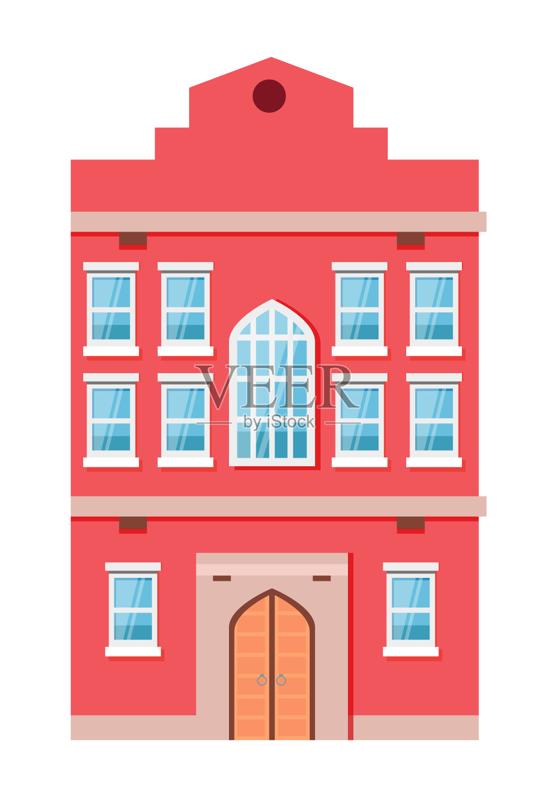 多层建筑的外部，房屋向量插画图片素材