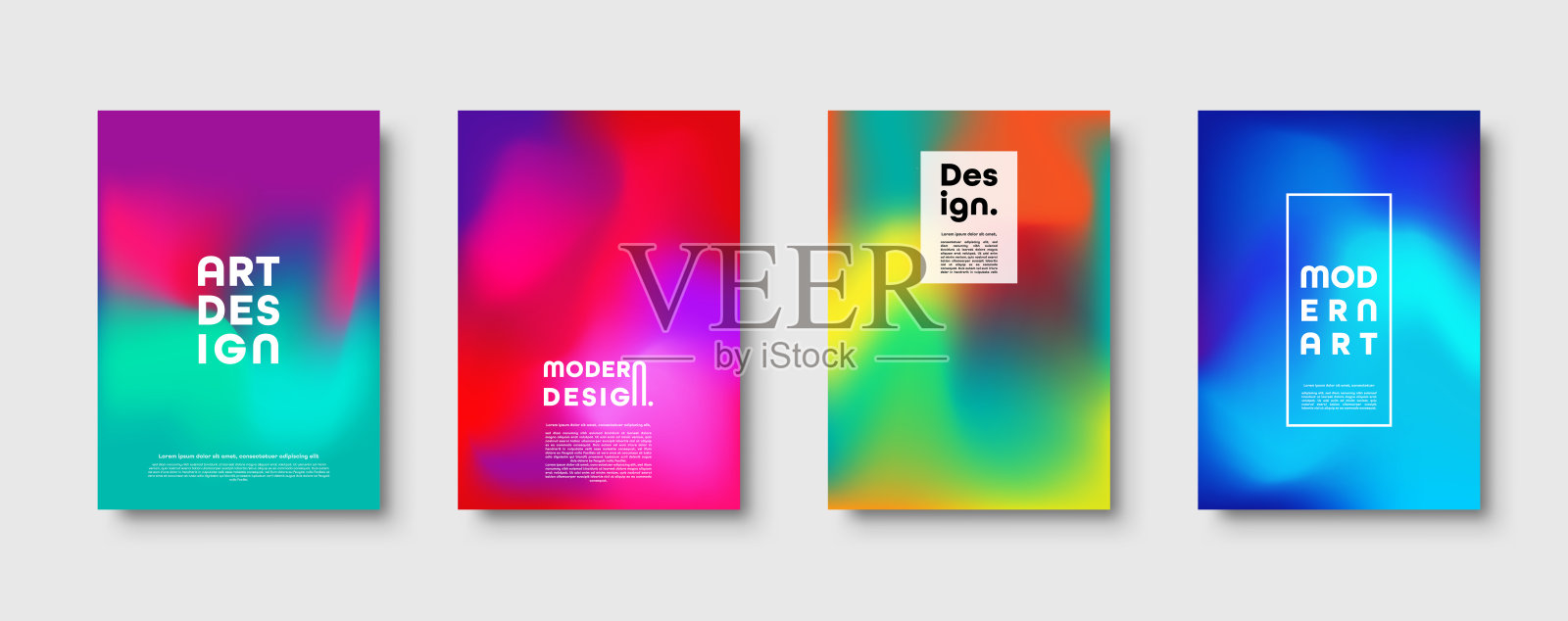 抽象的现代设计背景。五彩缤纷的霓虹灯梯度。动态时尚的颜色。Eps10向量插画图片素材