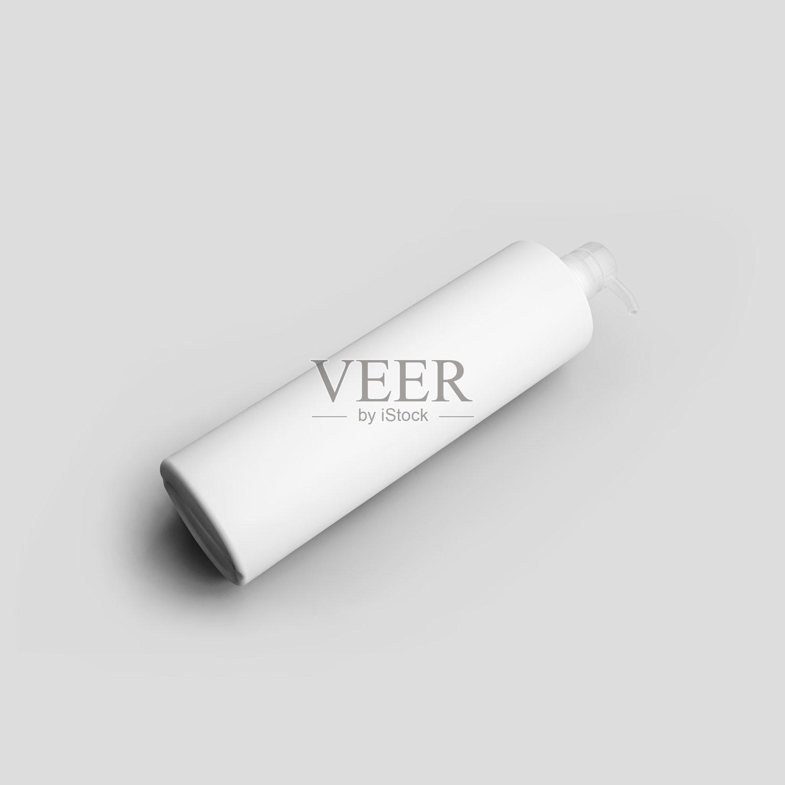 塑料瓶模板与分配器的膏霜，洗液，防腐剂，白色瓶隔离的背景。照片摄影图片