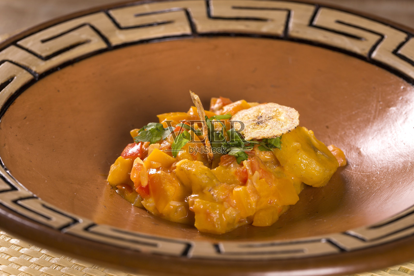 用香蕉粉做的素食魔咖照片摄影图片