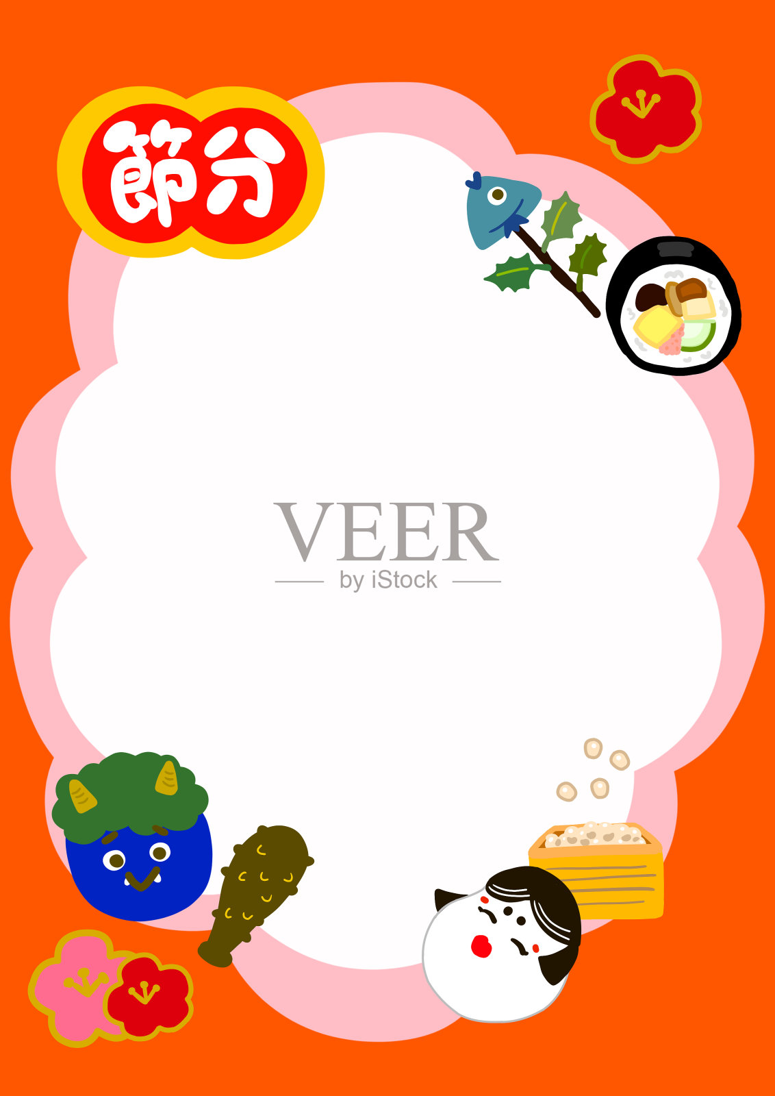 寿司卷和Ehomaki图像框架成分插画图片素材