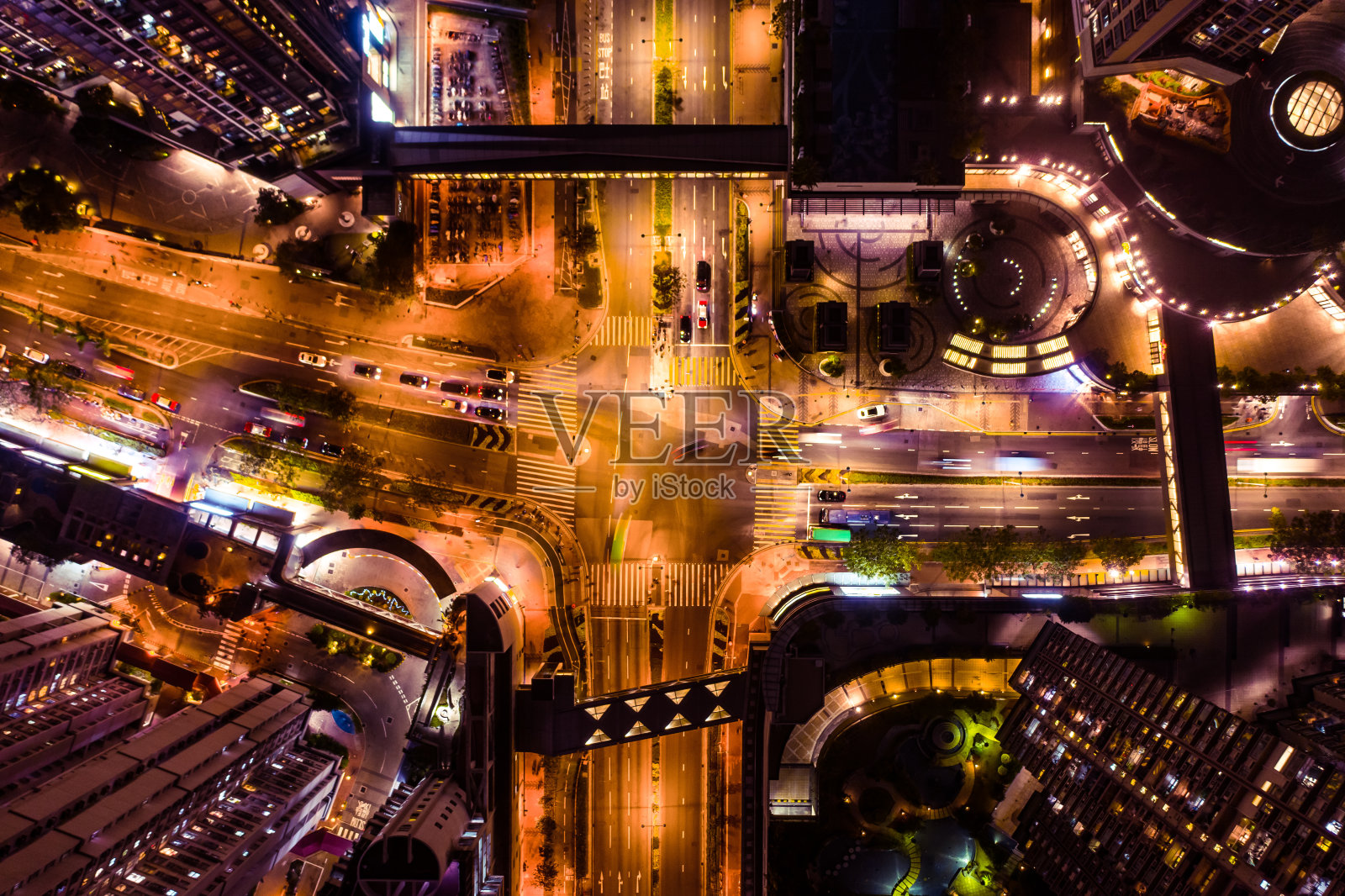 黄昏时分住宅建筑鸟瞰图照片摄影图片