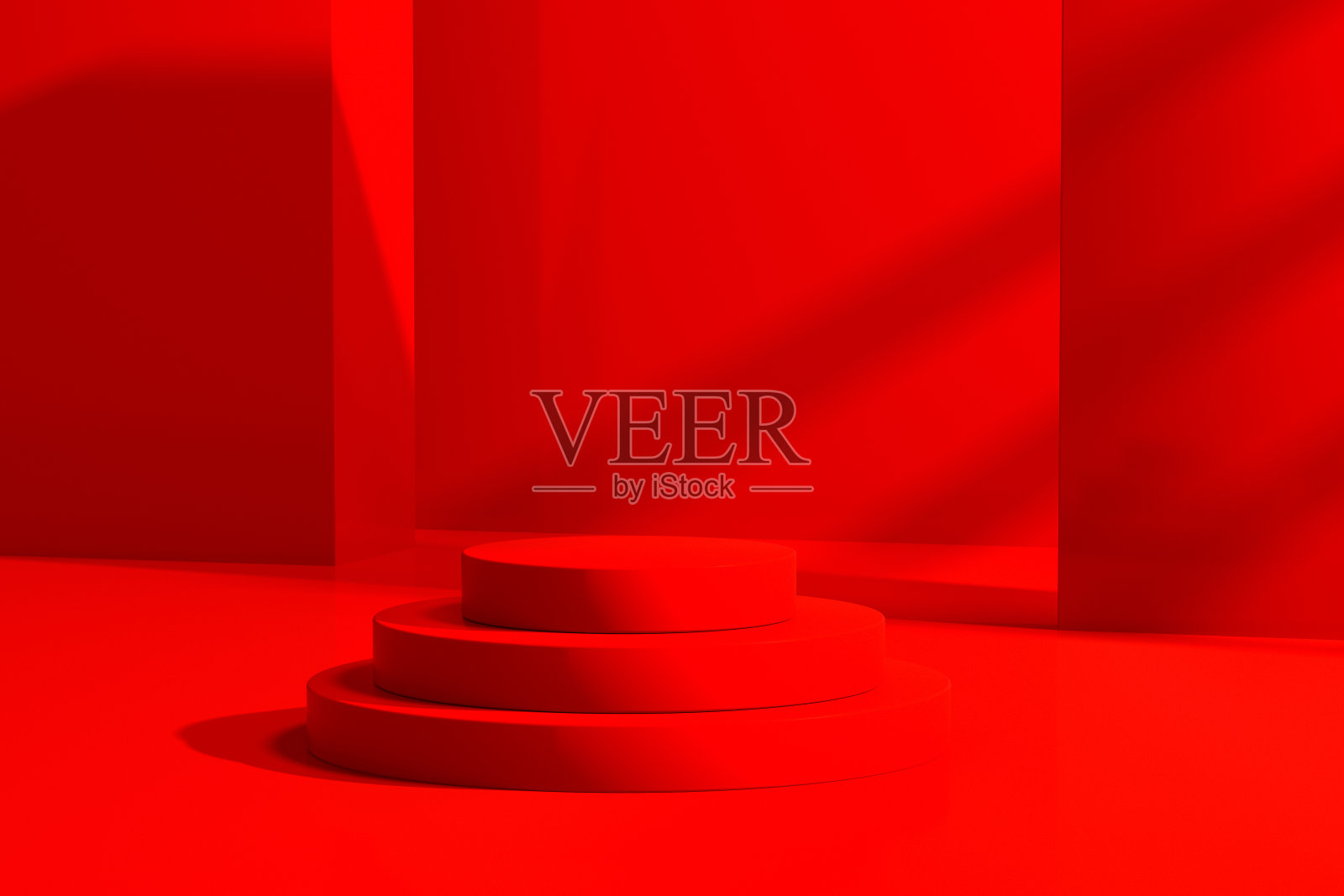 红色产品背景，3d渲染照片摄影图片