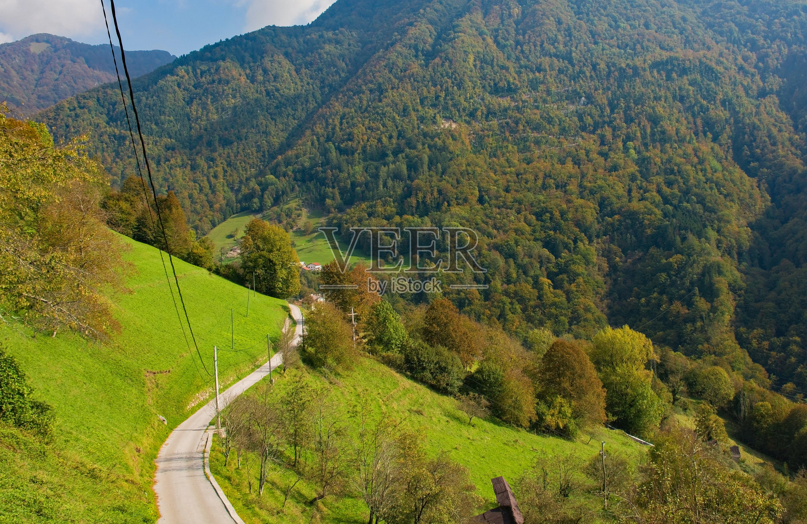 扎德拉斯卡德附近的风景，斯洛文尼亚照片摄影图片
