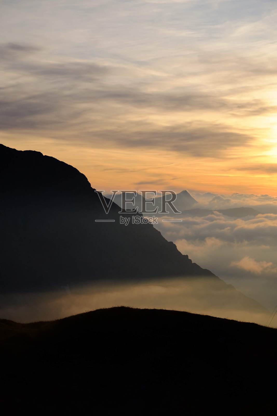 奥地利和德国阿尔卑斯山山脉的全景照片摄影图片
