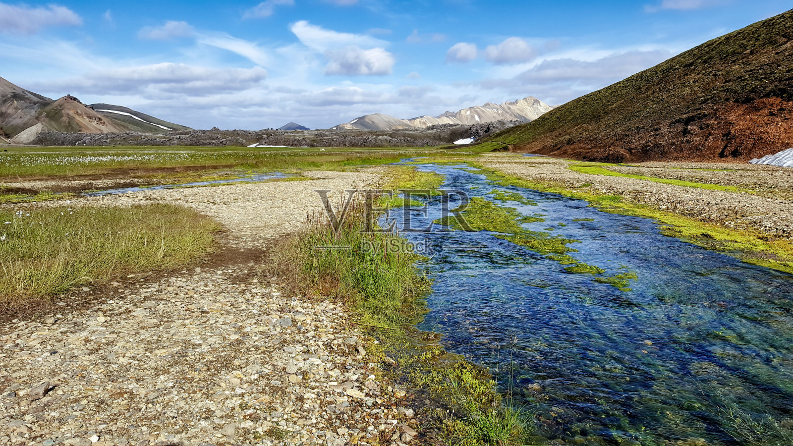 前往冰岛。美丽的冰岛山景。Fjallabak自然保护区。照片摄影图片