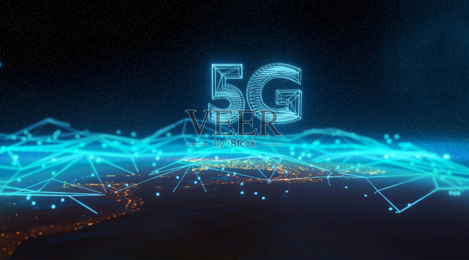 5G网络数字全息图和互联网背景。三维渲染照片摄影图片