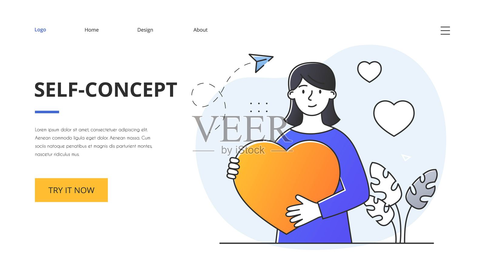 抽象自我概念自我形象概念插画图片素材