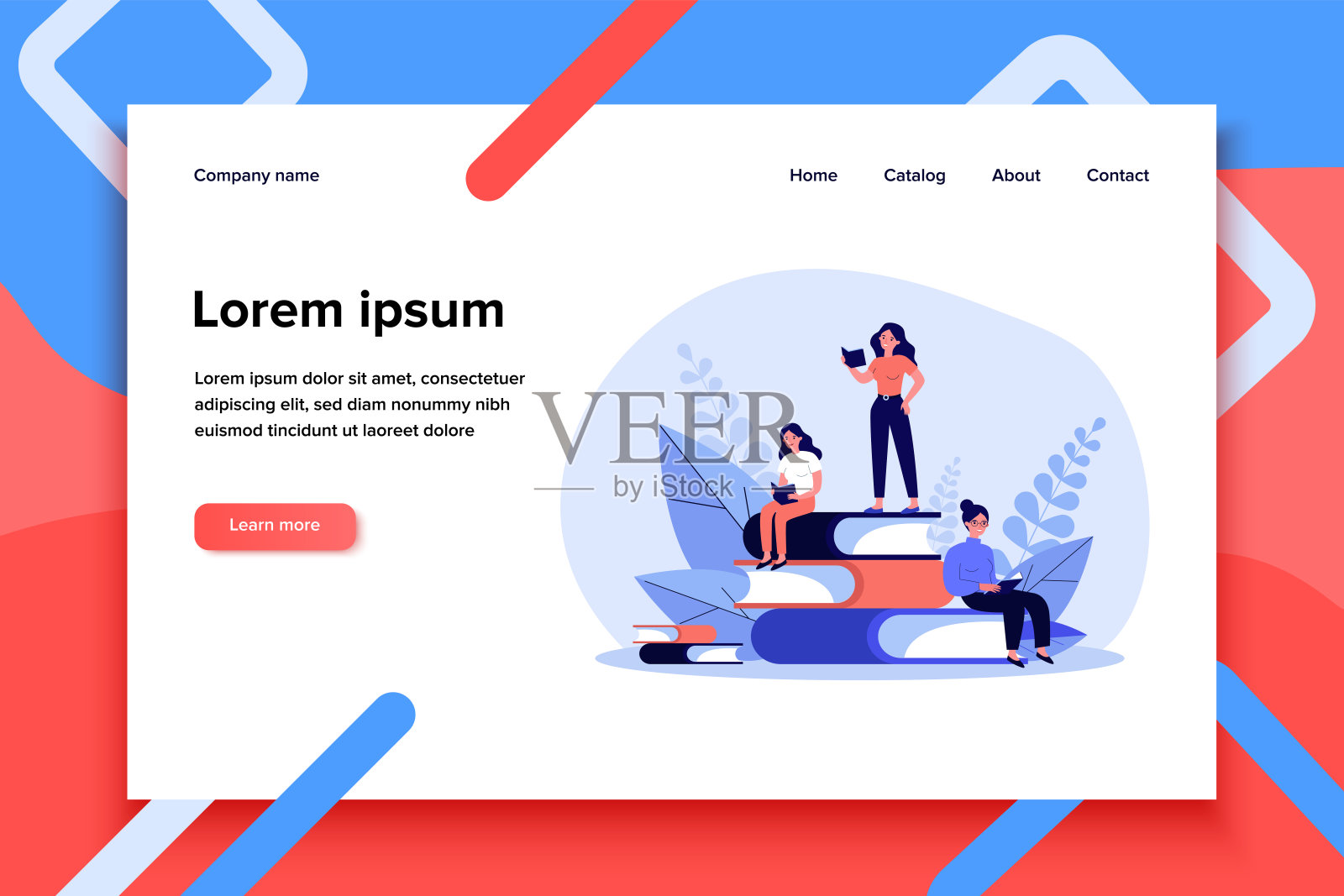 人们阅读书籍插画图片素材