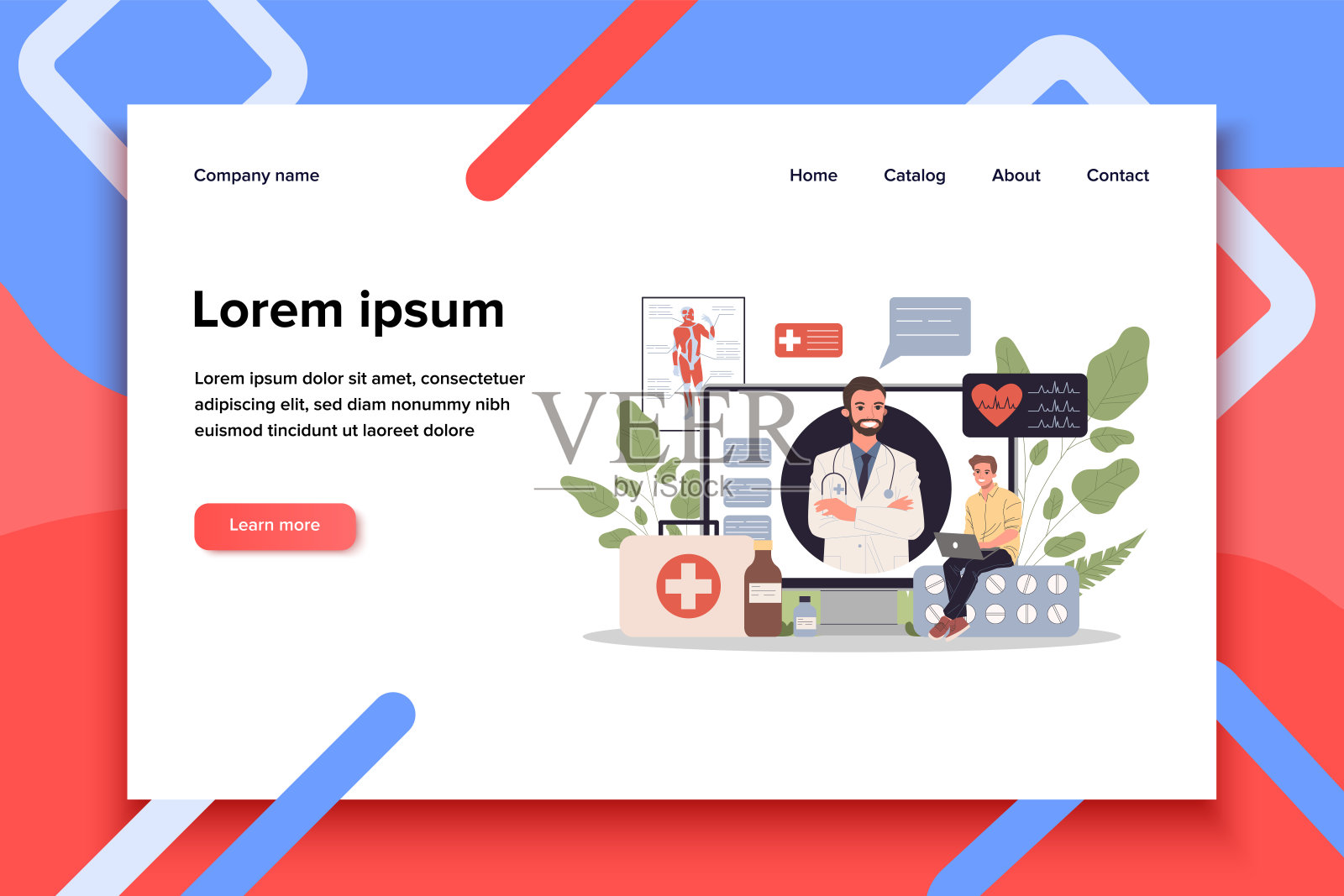 在线医生矢量插图插画图片素材