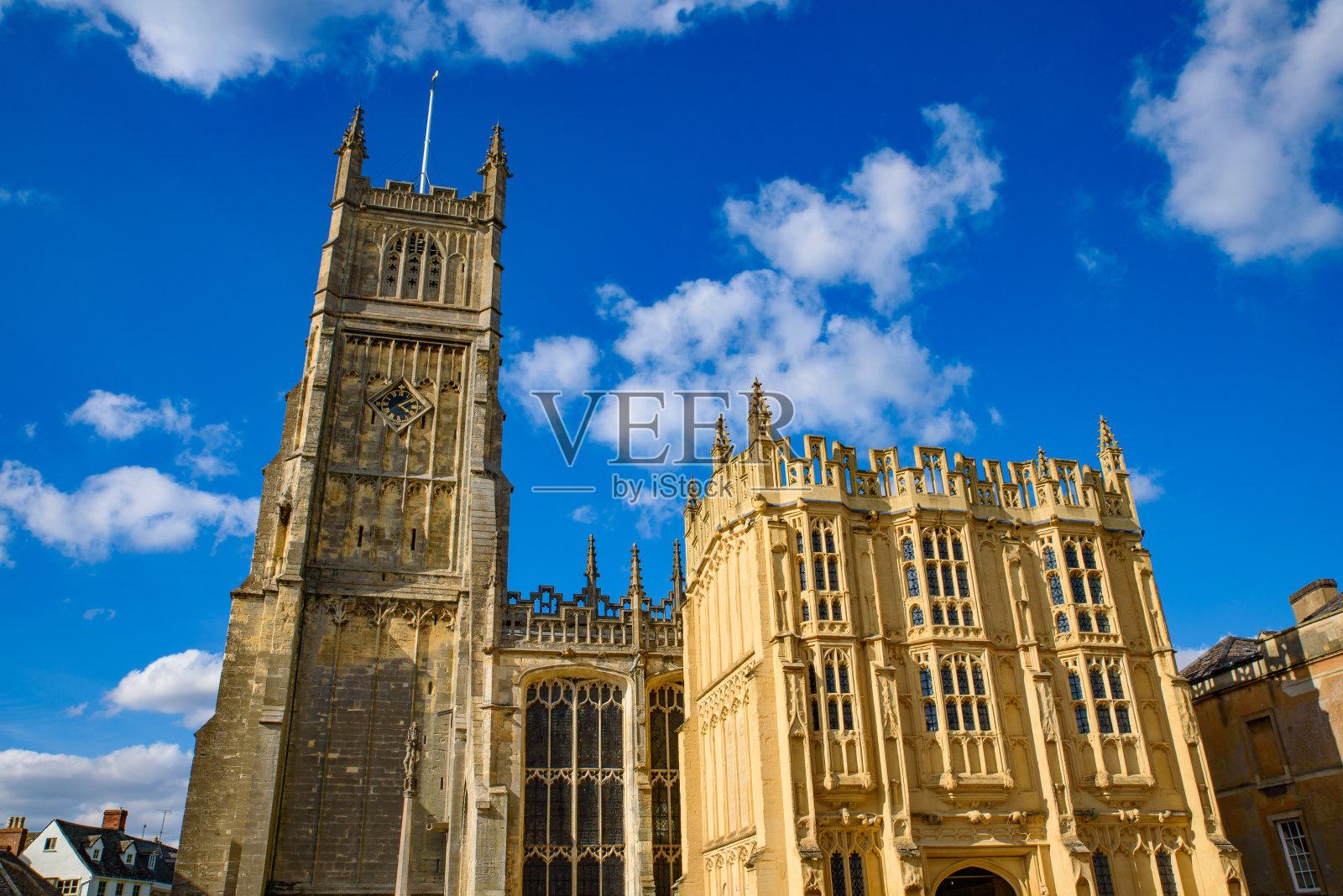 赛伦塞斯特的圣约翰浸礼会教堂，英格兰科茨沃尔德地区的一个集镇照片摄影图片