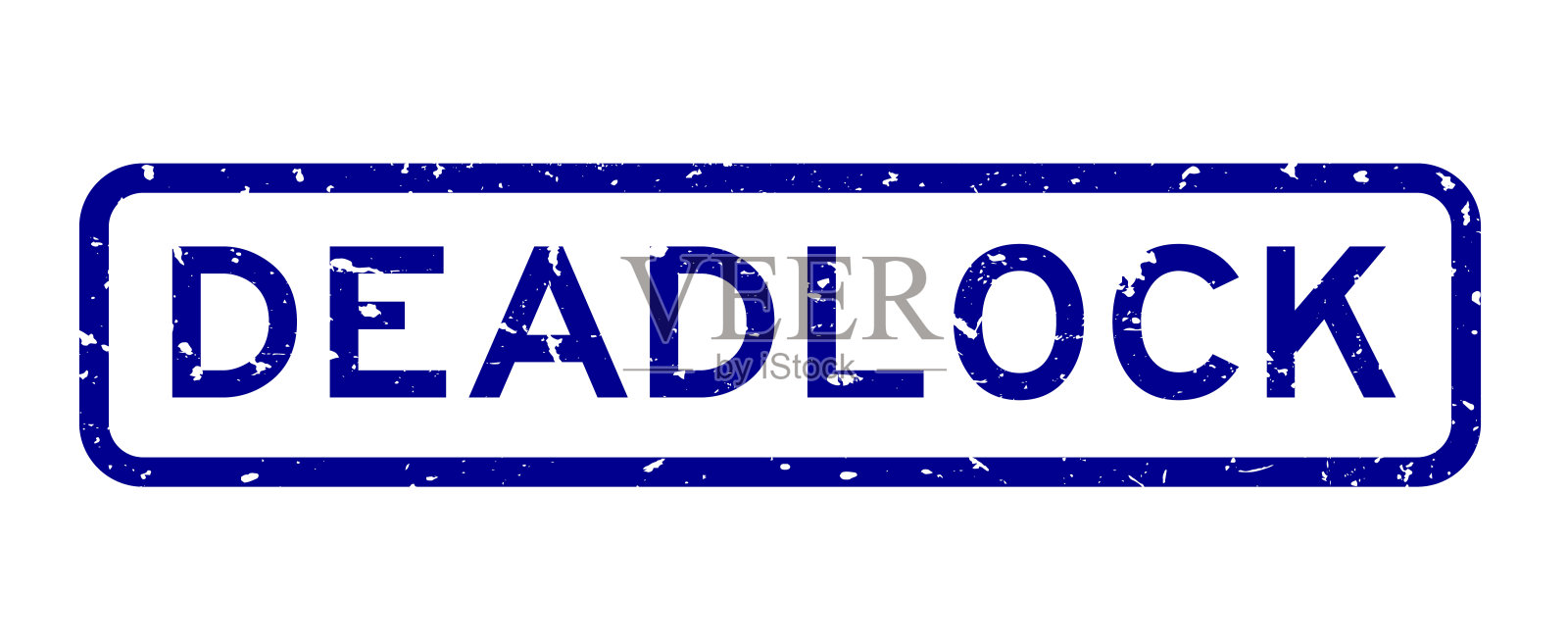 垃圾蓝色死锁字方橡胶印章印章上的白色背景插画图片素材