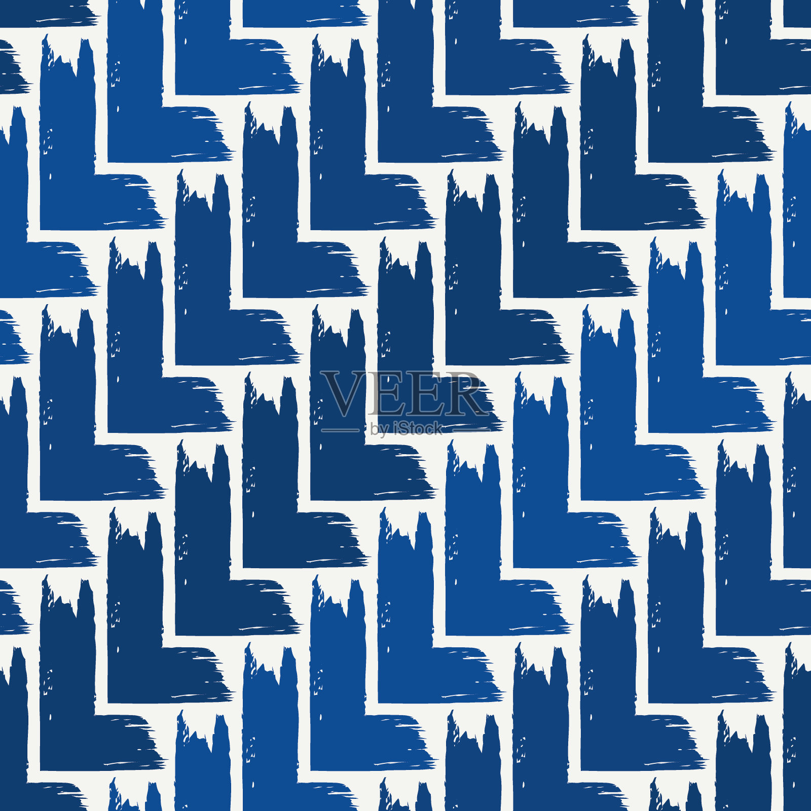 油漆刷无缝图案。手绘垃圾设计背景。对角线拼花瓷砖装饰地板图案插画图片素材