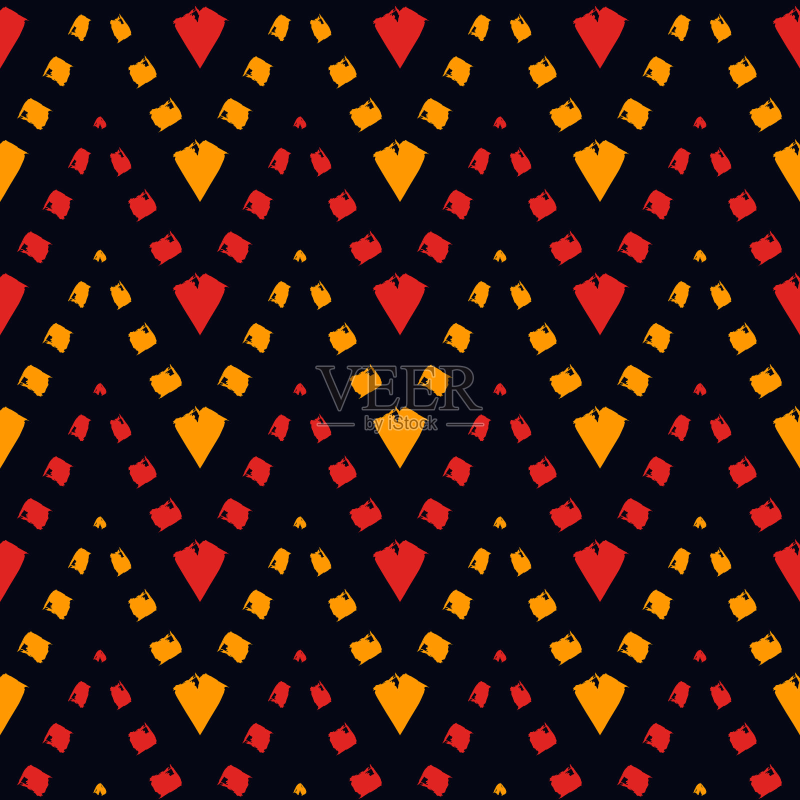 民族无缝模式。徒手水平之字形人字形条纹印花。波西米亚风格，土著，部落背景插画图片素材