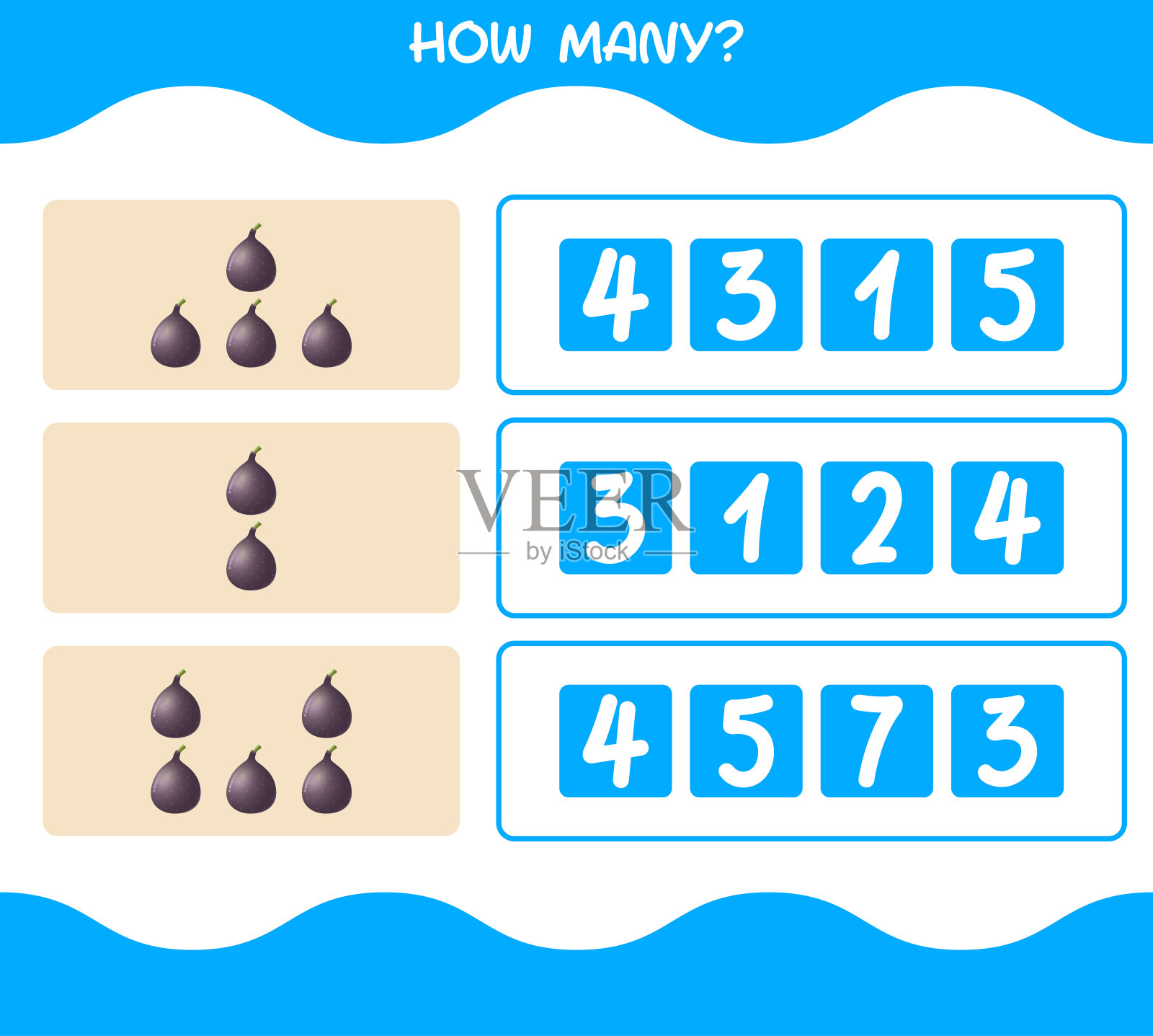 多少卡通图。数游戏。学前儿童和学步儿童的教育游戏插画图片素材