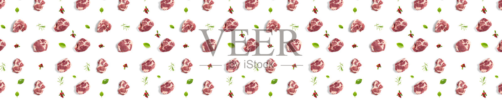 背景以生肉片为白底，生肉片为背景，无图案，条幅宽拍照片摄影图片