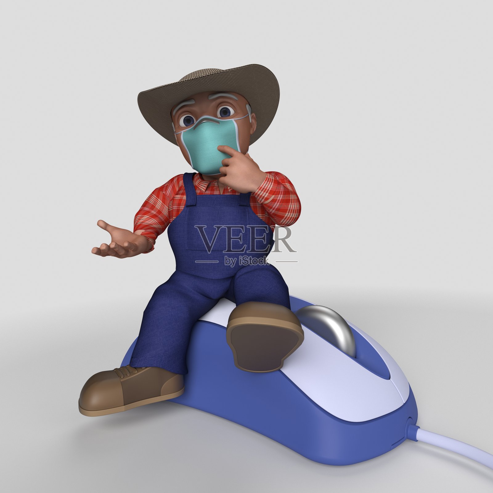 3D卡通农民角色照片摄影图片