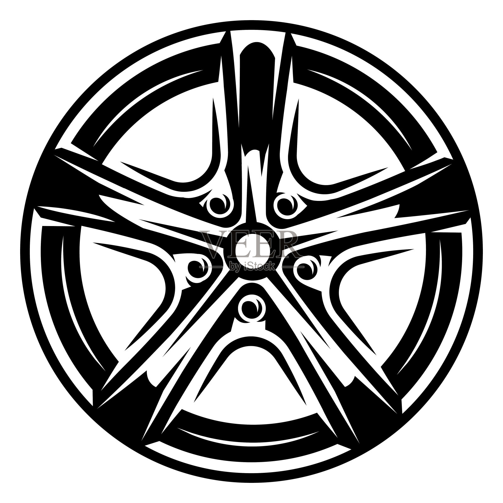 矢量单色插图与磁盘汽车驱动器。为标志设计，名片，海报，网站的模板插画图片素材