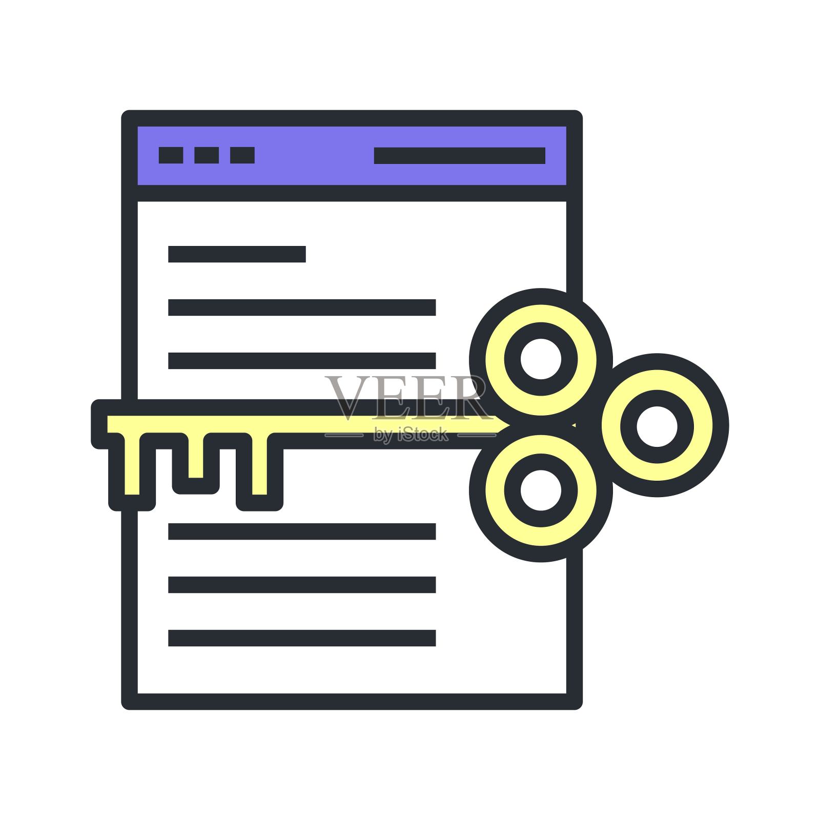 关键词研究，页面优化和搜索引擎优化的概念。平面向量插图。插画图片素材