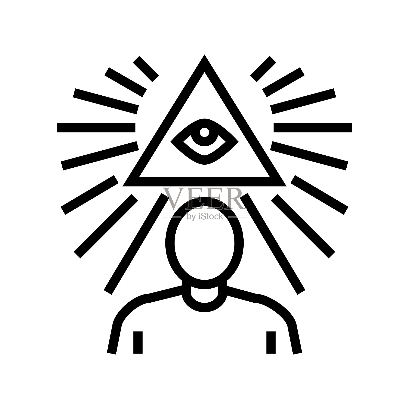 正念软技能线图标矢量插图插画图片素材