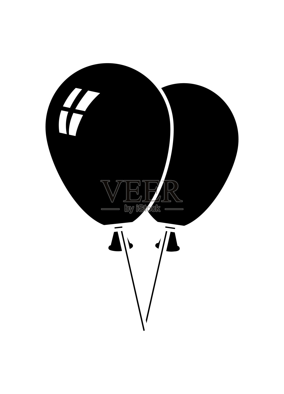 两个气球图标插画图片素材