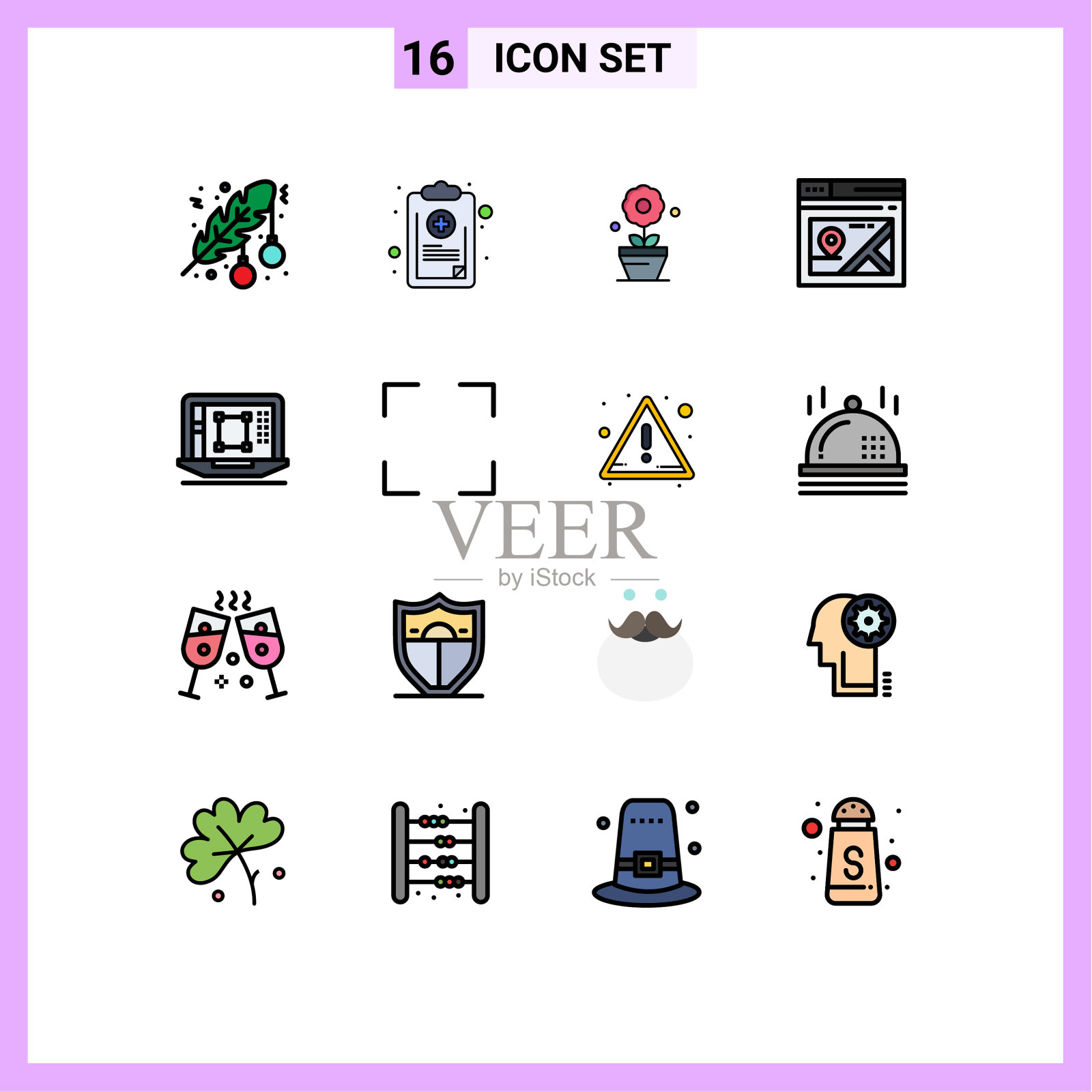 16主题平色填充线条和可编辑插画图片素材