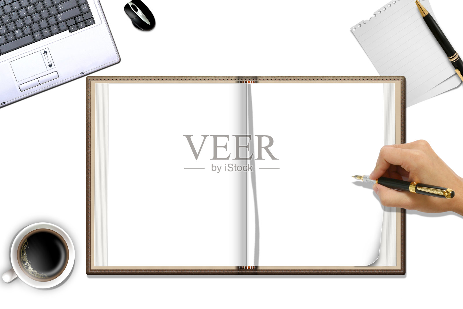 白色背景和空间的办公桌办公室照片摄影图片