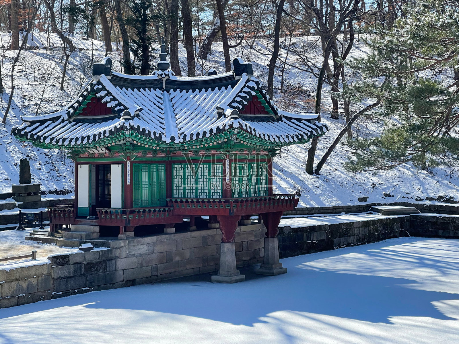 韩国的冬季景观照片摄影图片