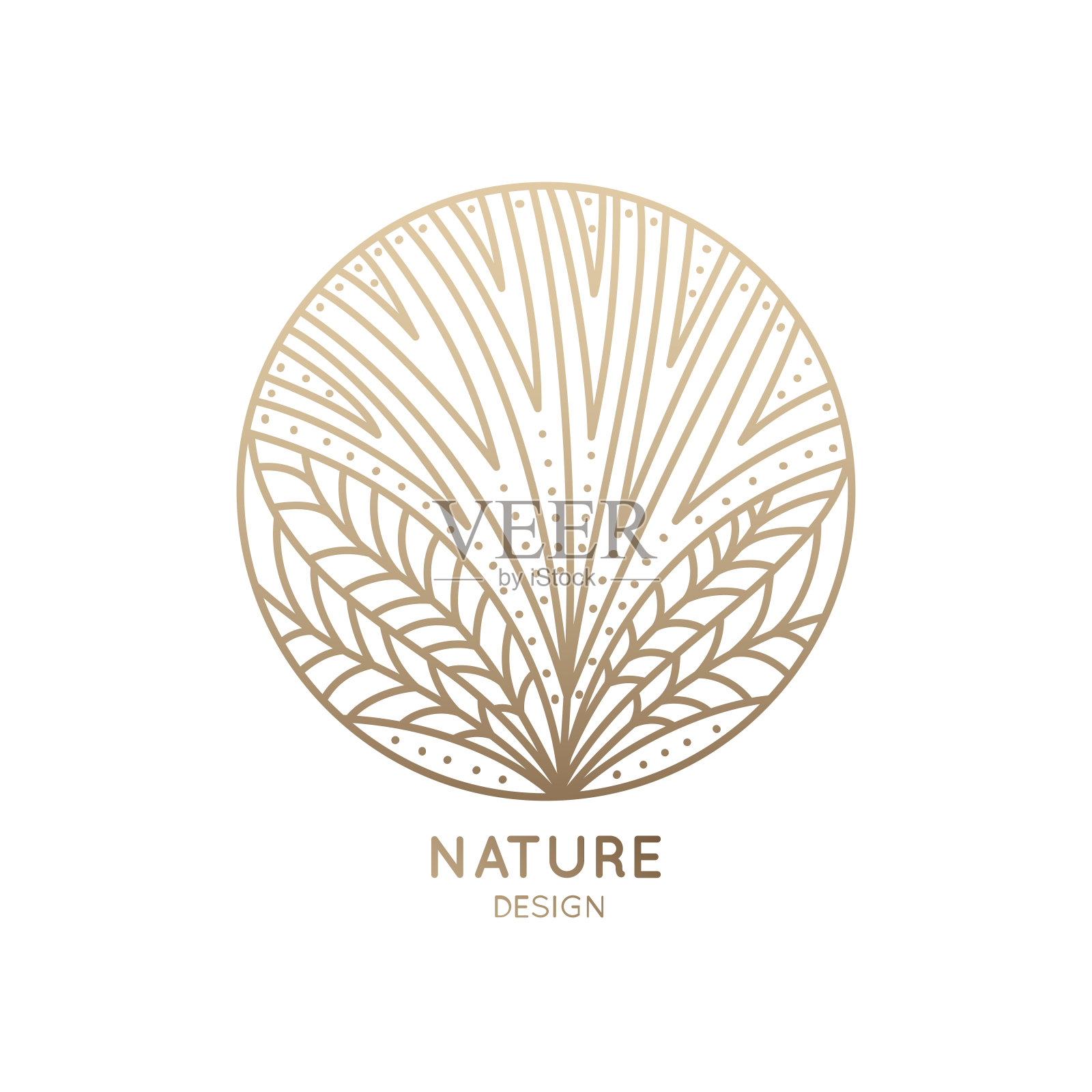 带花瓣的标志花插画图片素材