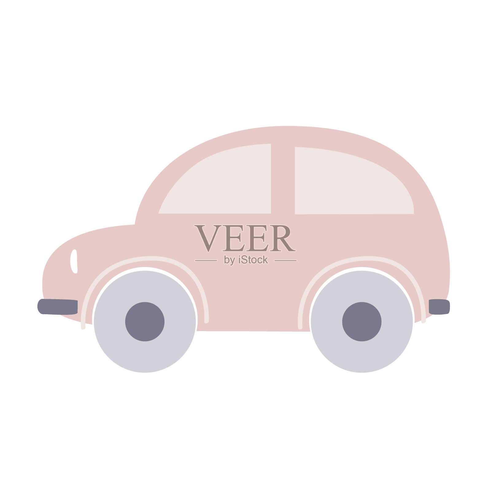 红色汽车上的婴儿图案。手写图形印刷海报，卡片，标签，传单，页，横幅，婴儿服装，婴儿房。北欧风格。矢量图设计元素图片