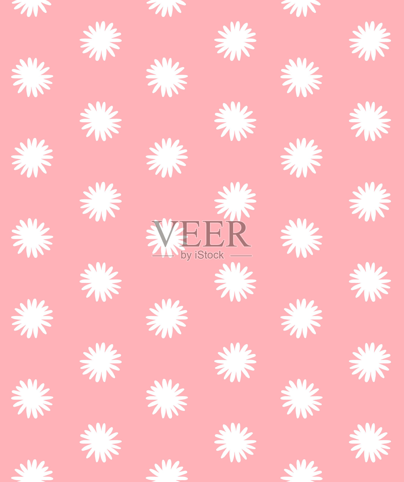 矢量无缝白色图案手绘涂鸦素描洋甘菊花剪影插画图片素材