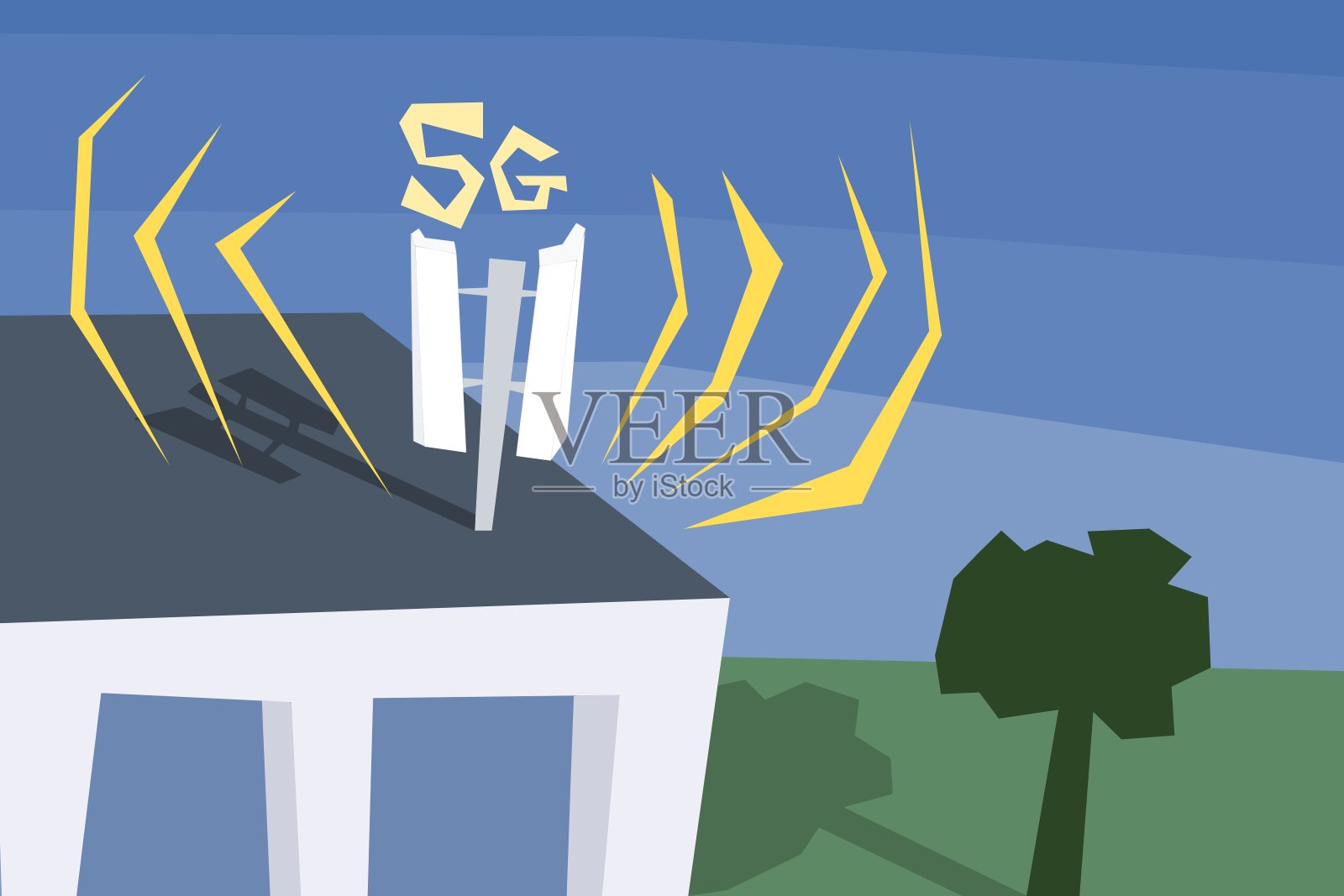 5 g天线传输插画图片素材
