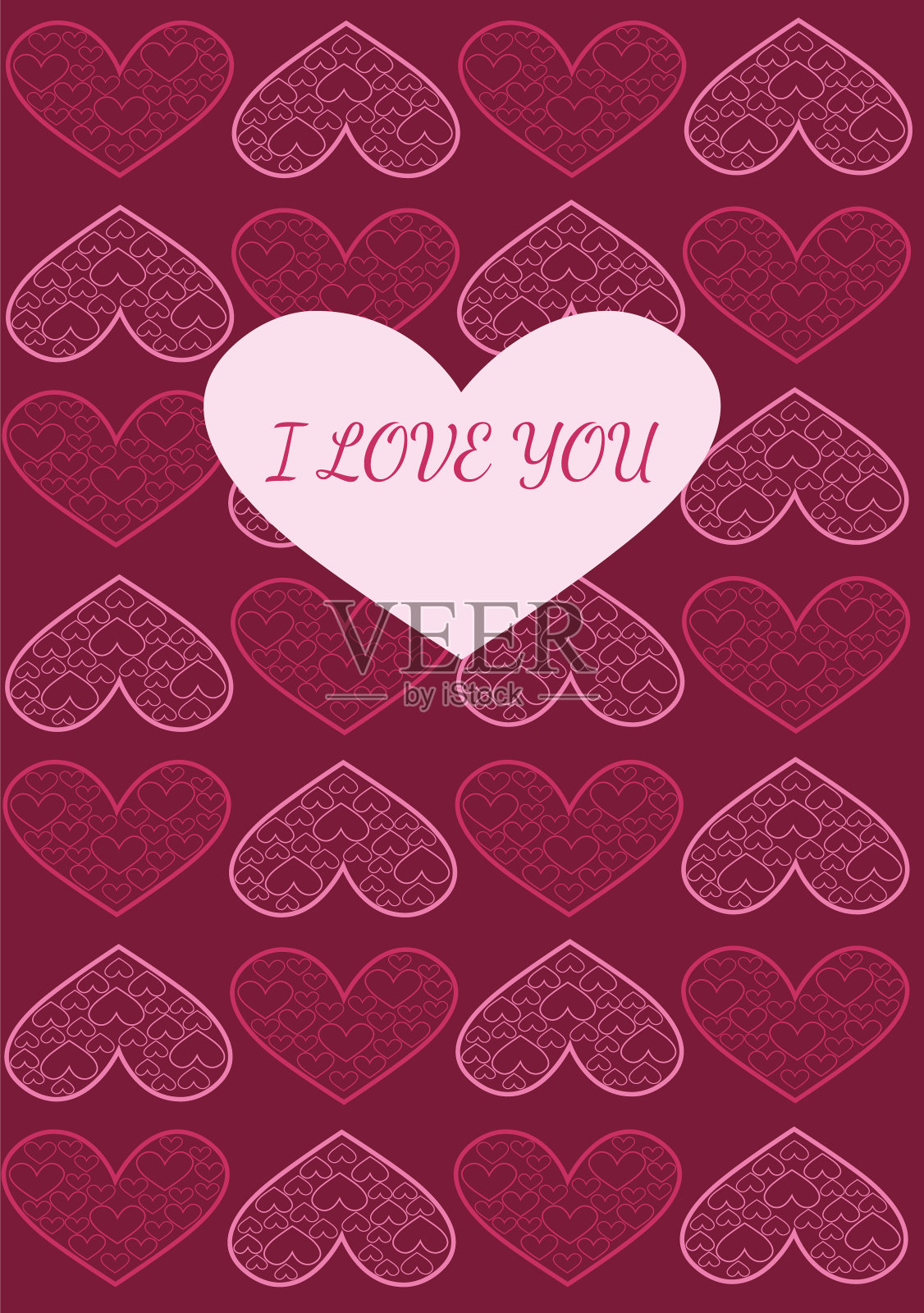 矢量插图贺卡的荣誉情人节。问候海报。心和爱。插画图片素材