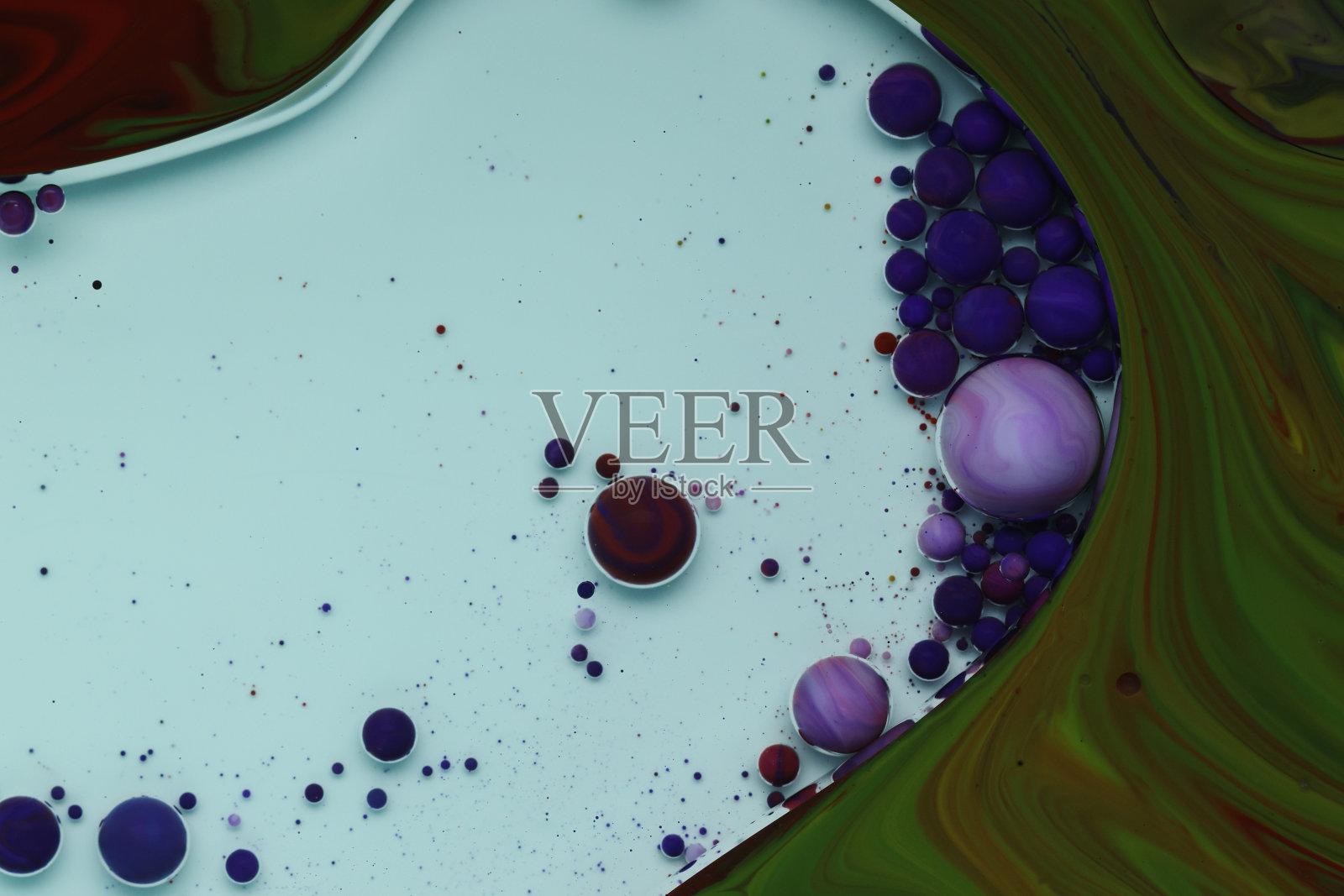 丙烯酸颜料球抽象纹理。照片摄影图片