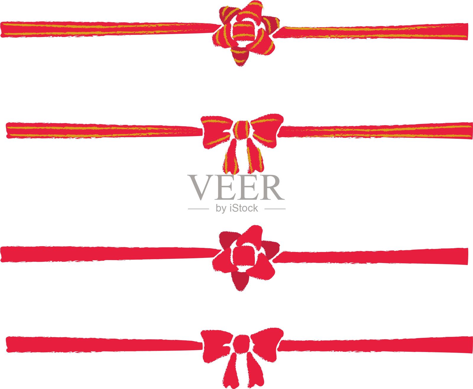 手绘彩带框架插图设计元素图片