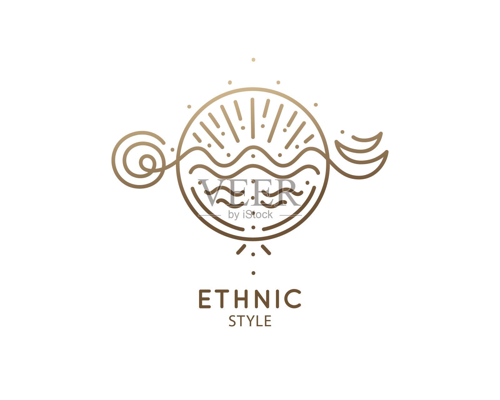 抽象神圣象征的自然标志插画图片素材