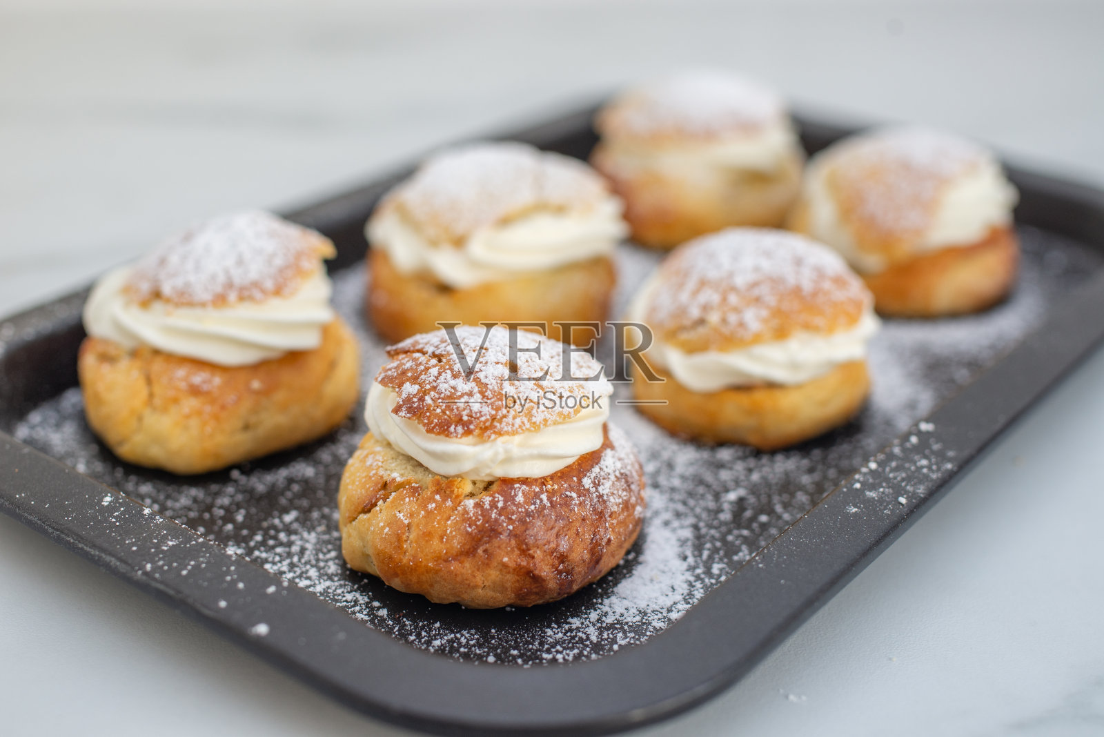 瑞典semlor糕点照片摄影图片