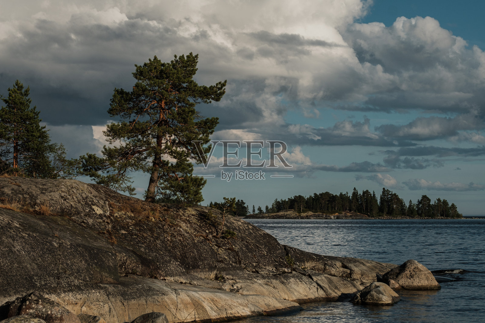 北沙滩。俄罗斯，卡累利阿，拉多加湖，科戎萨里照片摄影图片