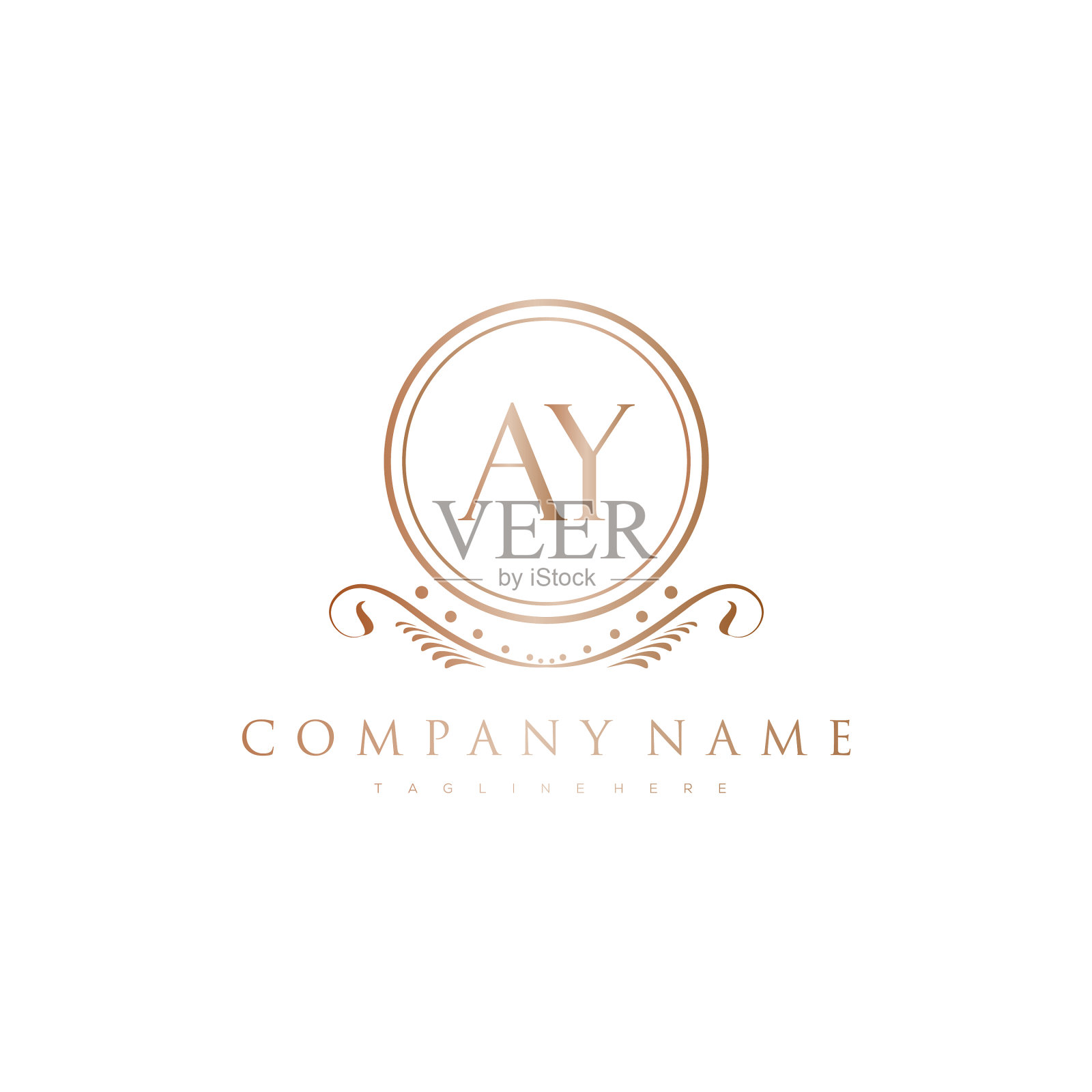 Ay字母首字母与皇家豪华标志模板插画图片素材