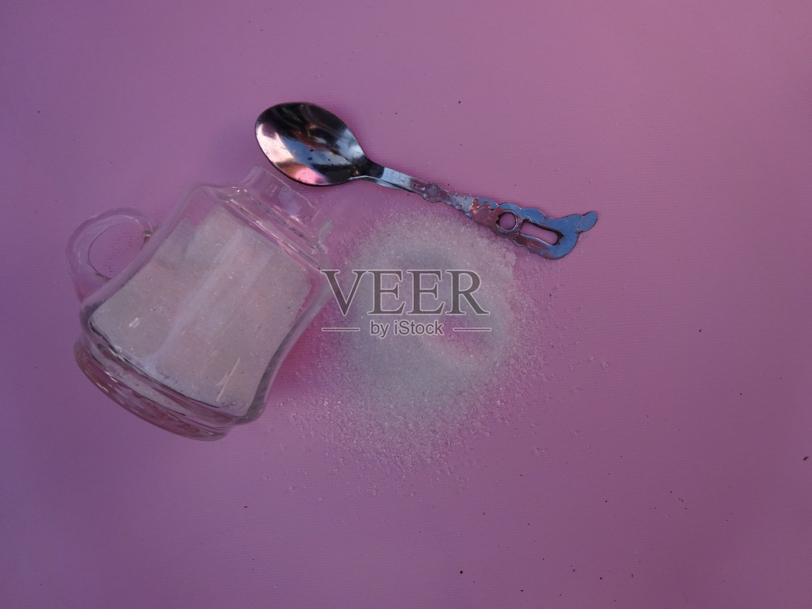 糖和勺子背景照片摄影图片