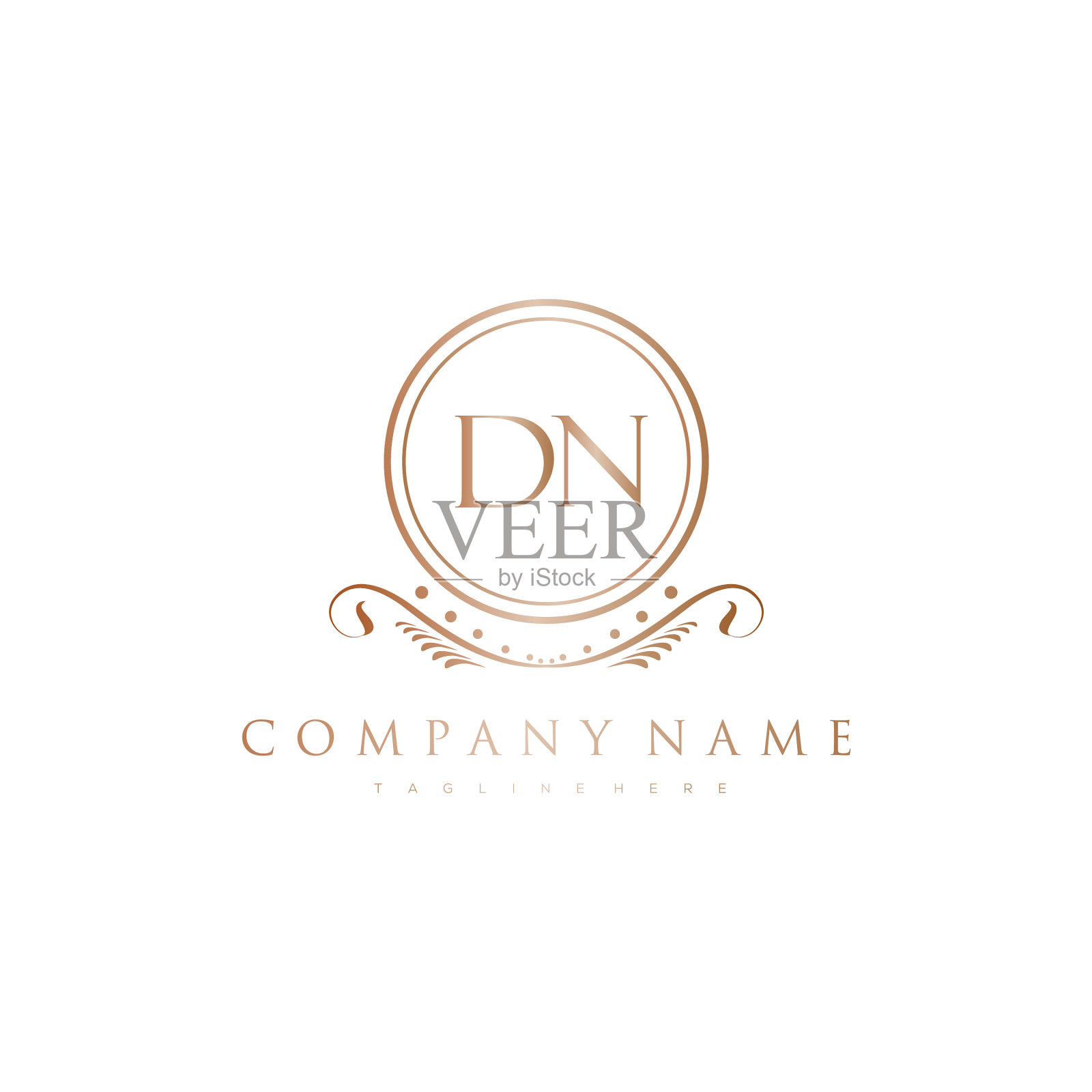 Dn字母首字母与皇家豪华标志模板插画图片素材